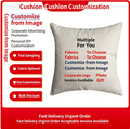 Custom Throw Pillow Cover – Linen & Plush Cushion with Company Logo, Promotional Gift for Home & Office Wholesale