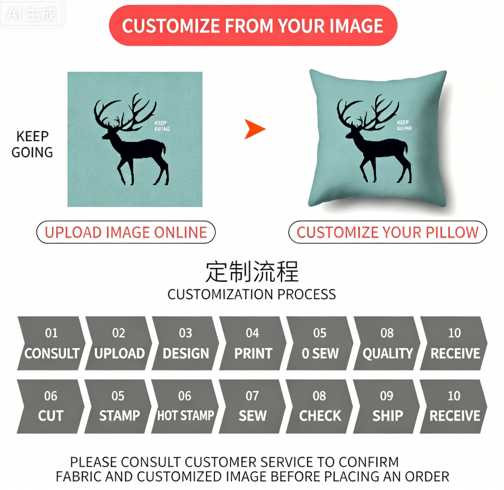 Custom Throw Pillow Cover – Linen & Plush Cushion with Company Logo, Promotional Gift for Home & Office Wholesale