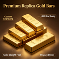 Custom Engraved Gold-Plated Bullion Bar – Glossy 999.9 Finish, Multiple Sizes, Ideal Desk Decor for Housewarming & Business Gifts