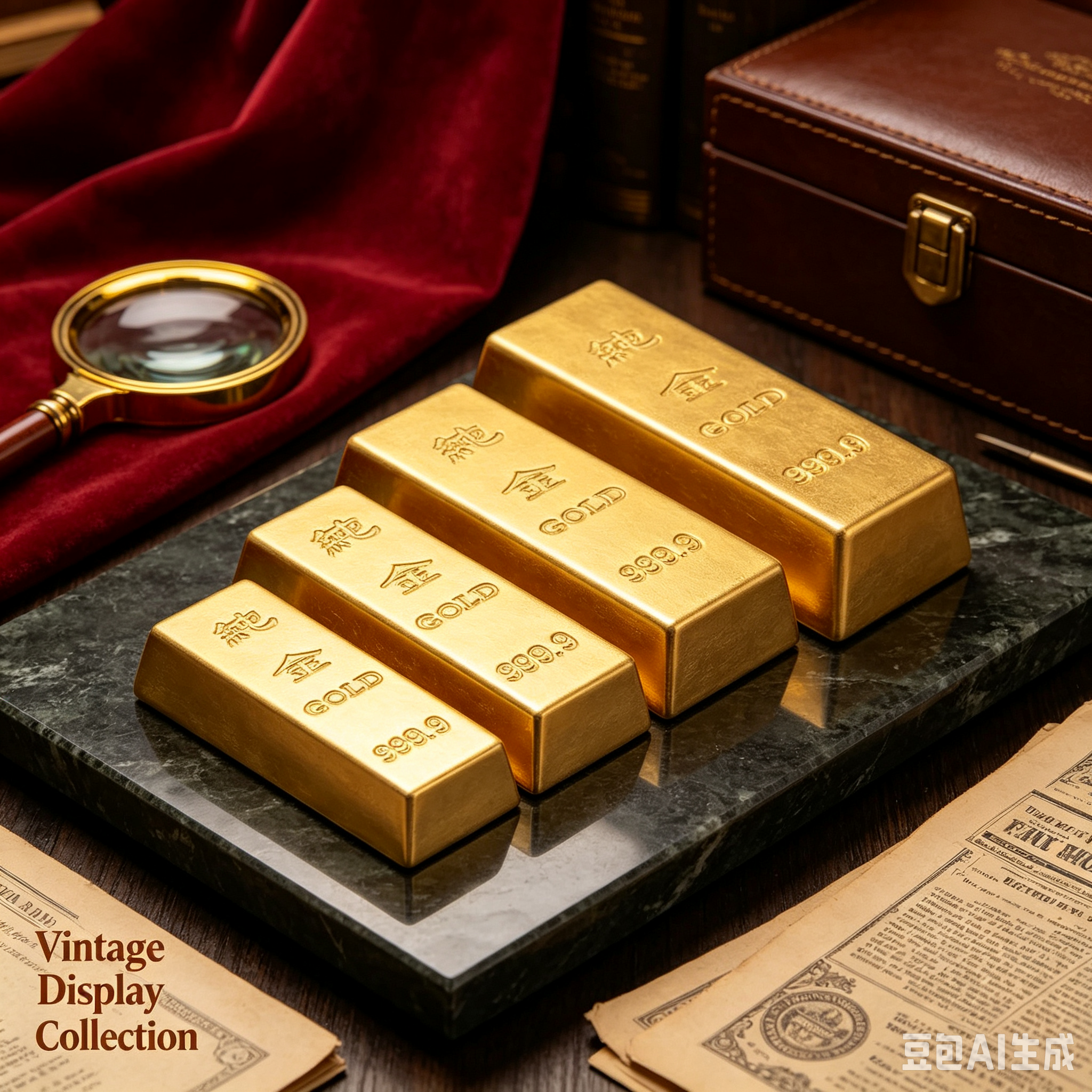 Custom Engraved Gold-Plated Bullion Bar – Glossy 999.9 Finish, Multiple Sizes, Ideal Desk Decor for Housewarming & Business Gifts