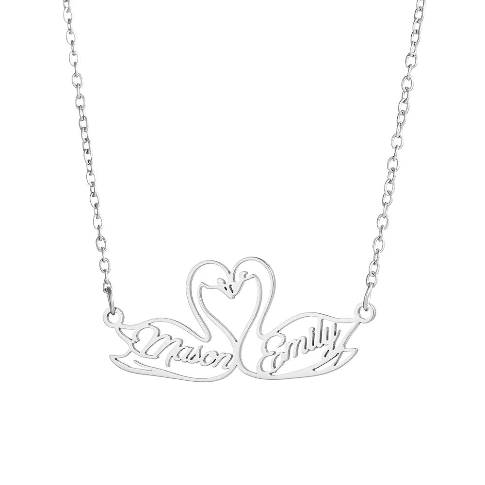 Custom Name Necklace – 18K Gold-Plated Stainless Steel, Personalized Handwritten Script Pendant, Waterproof Jewelry, Ideal Birthday Gift for Her