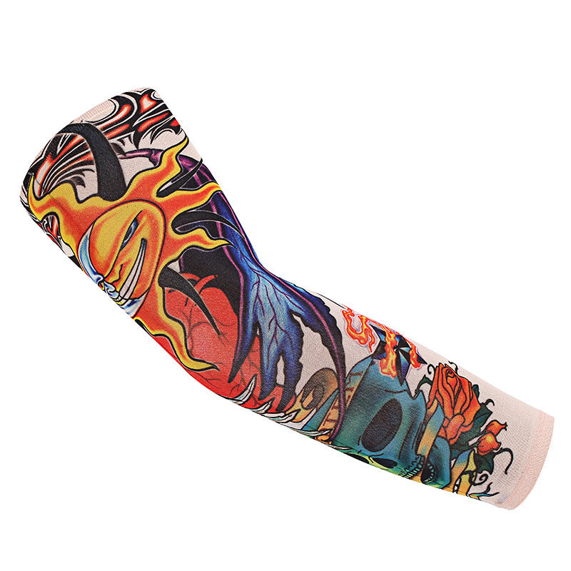 Tattoo Arm Sleeve – Realistic Seamless Dragon Design, High-Stretch Polyester with UV Sun Protection