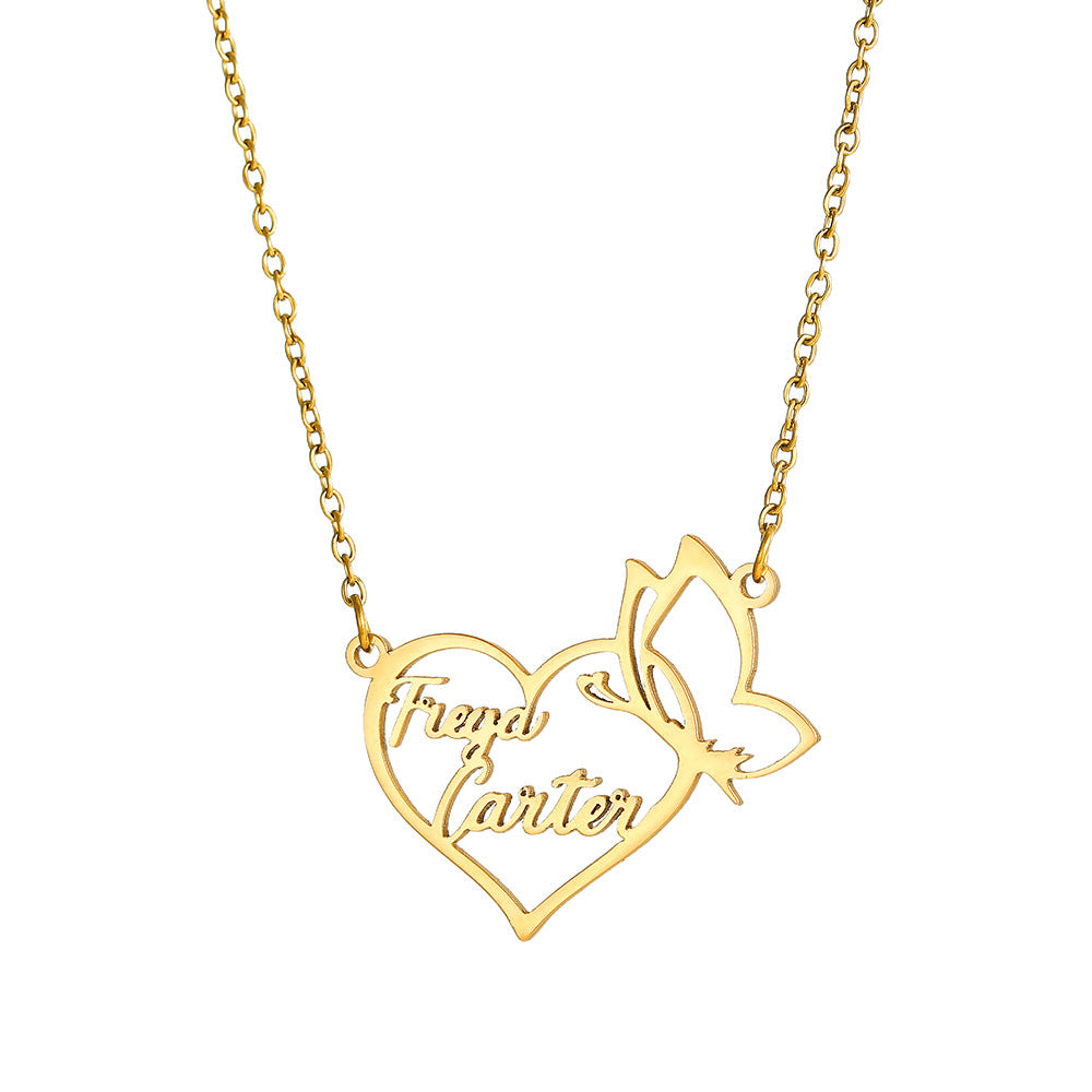 Custom Name Necklace – 18K Gold-Plated Stainless Steel, Personalized Handwritten Script Pendant, Waterproof Jewelry, Ideal Birthday Gift for Her