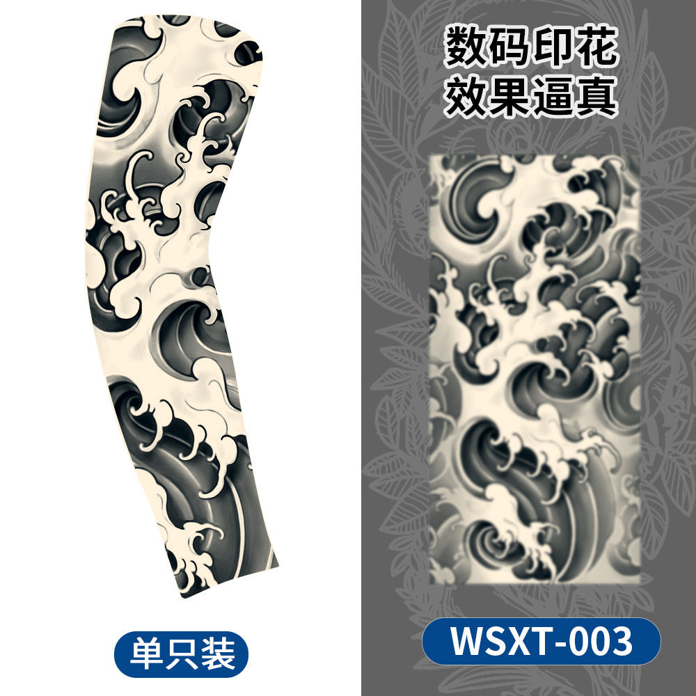 Tattoo Arm Sleeve – Realistic Seamless Dragon Design, High-Stretch Polyester with UV Sun Protection