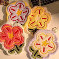 Personalized Embroidered Hanging Towel – Coral Fleece Cartoon Flower, Fast-Drying with Custom Logo, Ideal for Home & Restaurant