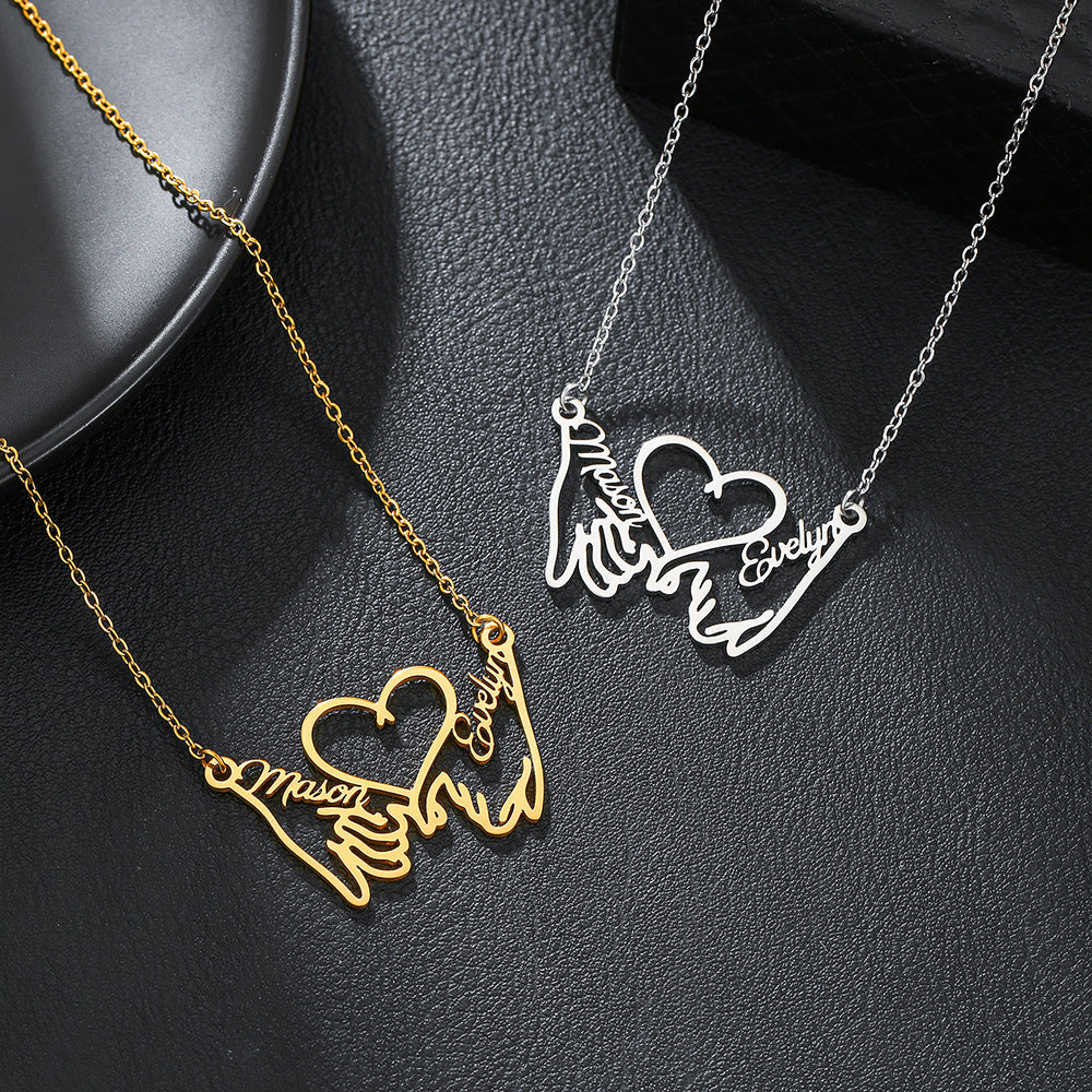Custom Name Necklace – 18K Gold-Plated Stainless Steel, Personalized Handwritten Script Pendant, Waterproof Jewelry, Ideal Birthday Gift for Her
