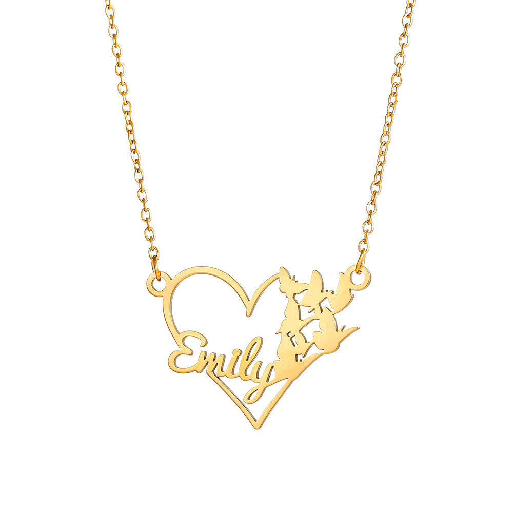 Custom Name Necklace – 18K Gold-Plated Stainless Steel, Personalized Handwritten Script Pendant, Waterproof Jewelry, Ideal Birthday Gift for Her