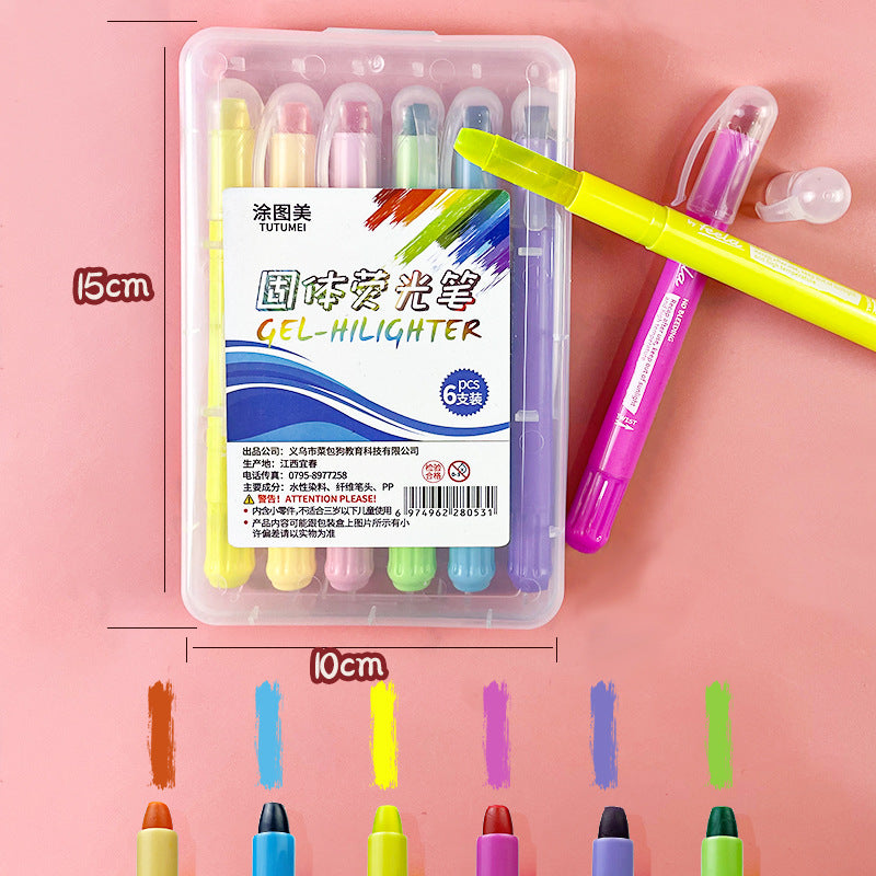 Erasable Gel Highlighter Pen – 12-Color Twist Design, Water-Soluble, Ideal for Drawing, Journaling & Study, Wholesale for Students & Kids