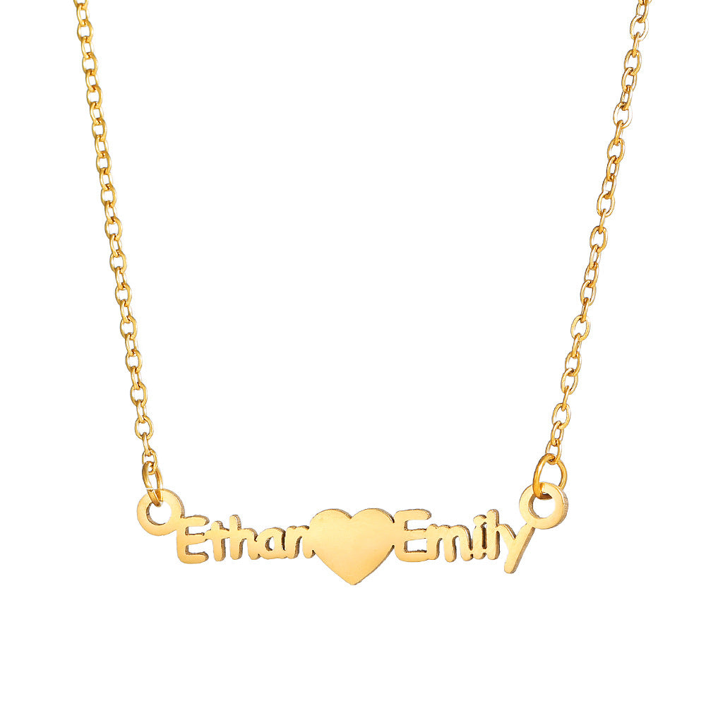 Custom Name Necklace – 18K Gold-Plated Stainless Steel, Personalized Handwritten Script Pendant, Waterproof Jewelry, Ideal Birthday Gift for Her