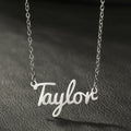 Custom Name Necklace – 18K Gold-Plated Stainless Steel, Personalized Handwritten Script Pendant, Waterproof Jewelry, Ideal Birthday Gift for Her