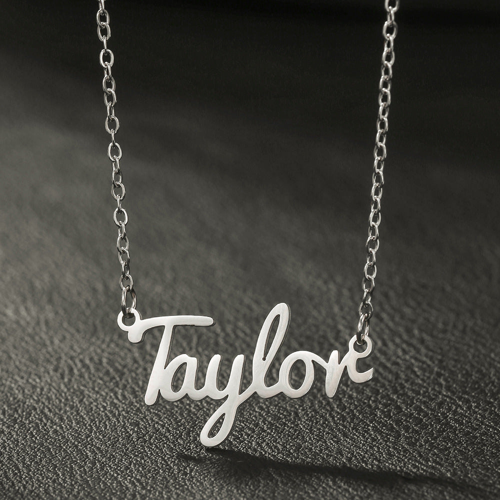 Custom Name Necklace – 18K Gold-Plated Stainless Steel, Personalized Handwritten Script Pendant, Waterproof Jewelry, Ideal Birthday Gift for Her