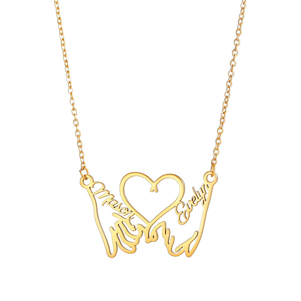 Custom Name Necklace – 18K Gold-Plated Stainless Steel, Personalized Handwritten Script Pendant, Waterproof Jewelry, Ideal Birthday Gift for Her