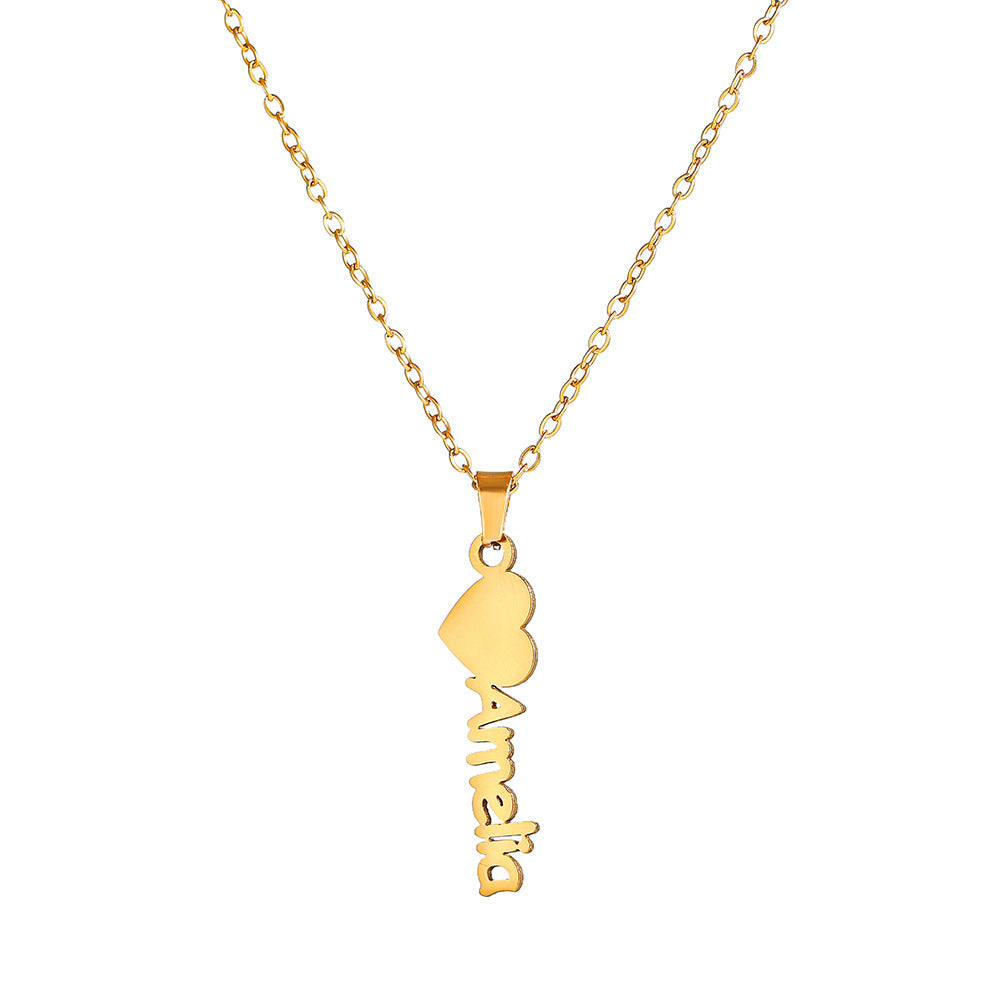 Custom Name Necklace – 18K Gold-Plated Stainless Steel, Personalized Handwritten Script Pendant, Waterproof Jewelry, Ideal Birthday Gift for Her