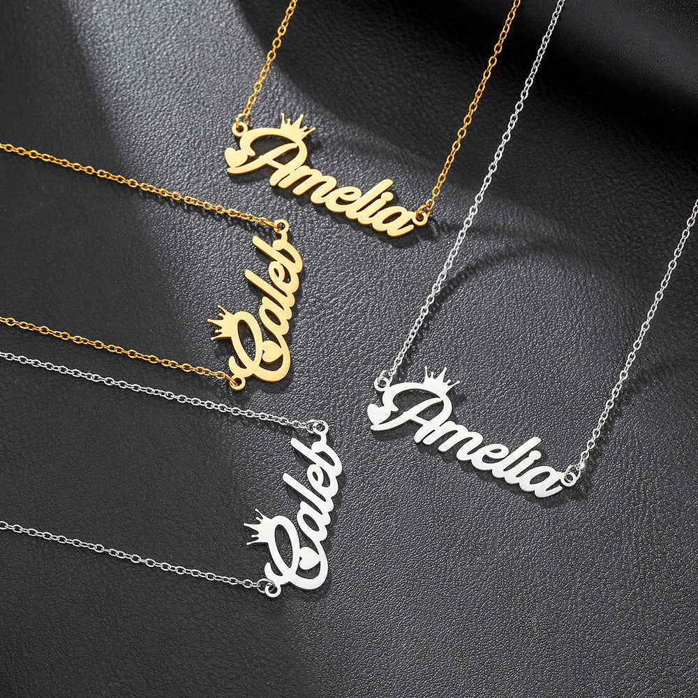 Custom Name Necklace – 18K Gold-Plated Stainless Steel, Personalized Handwritten Script Pendant, Waterproof Jewelry, Ideal Birthday Gift for Her