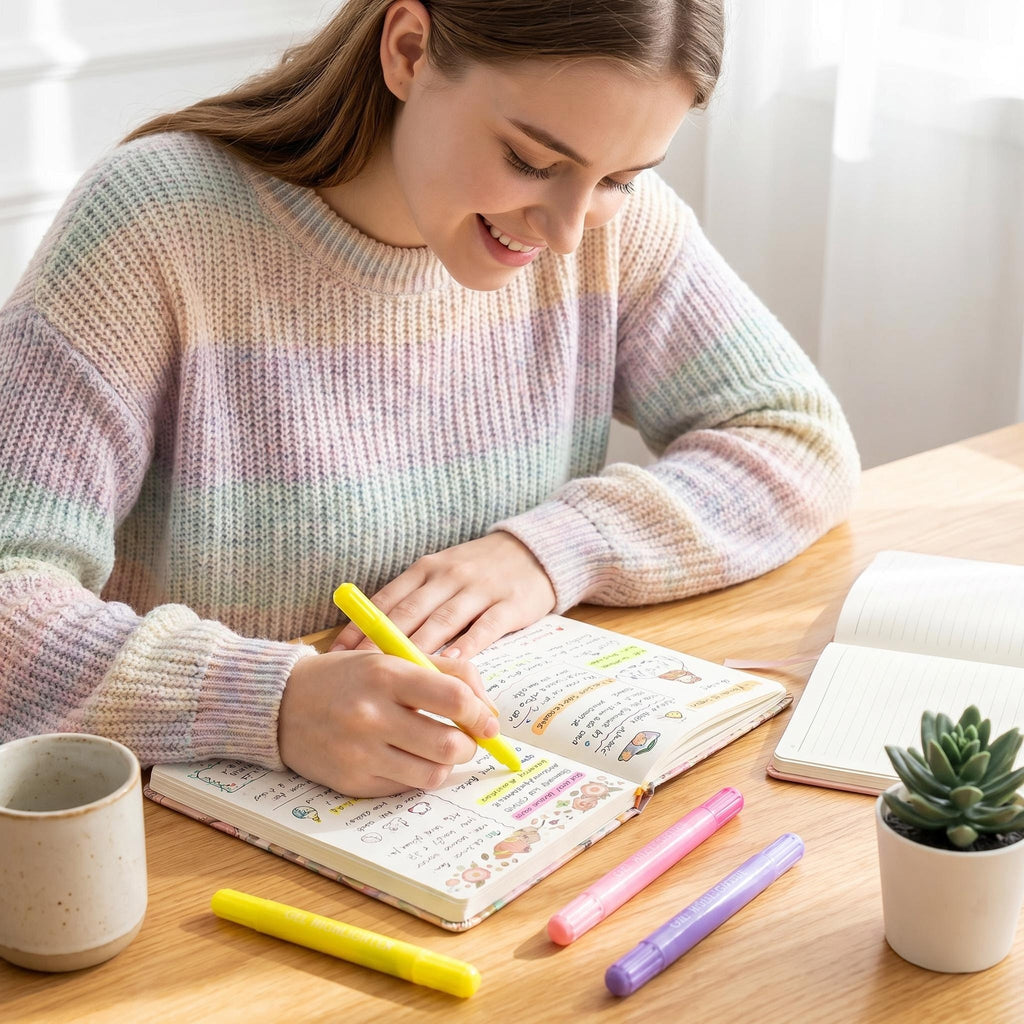 Erasable Gel Highlighter Pen – 12-Color Twist Design, Water-Soluble, Ideal for Drawing, Journaling & Study, Wholesale for Students & Kids
